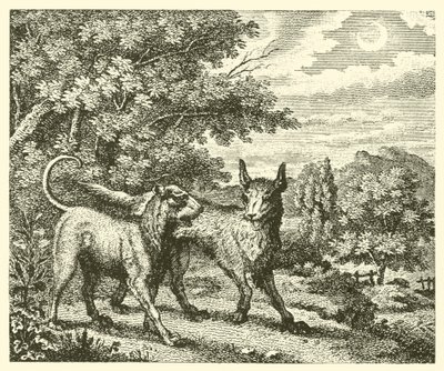 O cão e o lobo (gravura) de English School