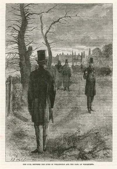 O duelo entre o duque de Wellington e o conde de Winchelsea de English School
