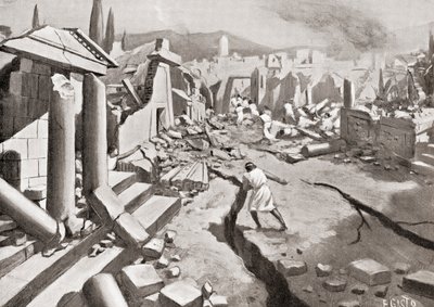 O terremoto em Esparta, Grécia antiga, 464 AC, de Hutchinson