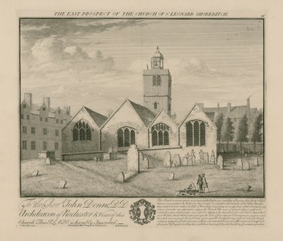 A perspectiva do leste da Igreja de St Leonard Shoreditch de English School