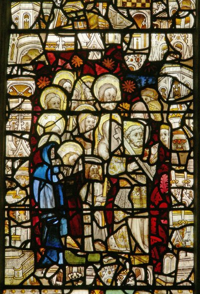 A janela do leste representando uma procissão: Candlemas ou Corpus Christi de English School