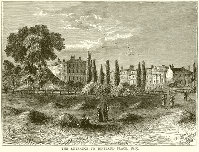 A entrada para Portland Place, 1815 de English School