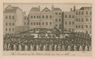 A execução dos Lordes Rebeldes em Tower Hill (gravura) de English School
