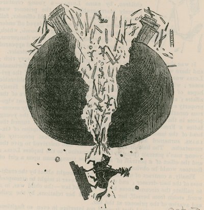 A queda da estátua de Wellington; desenho animado de English School