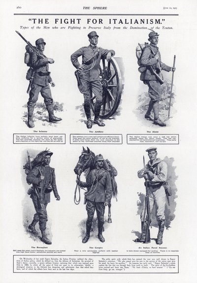 A luta pelo Italianismo, Primeira Guerra Mundial, 1915 de English School