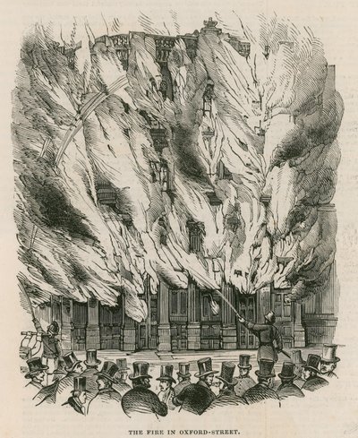 O incêndio na Oxford Street, Londres de English School
