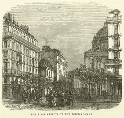 Os primeiros efeitos do bombardeio, novembro de 1870 de English School
