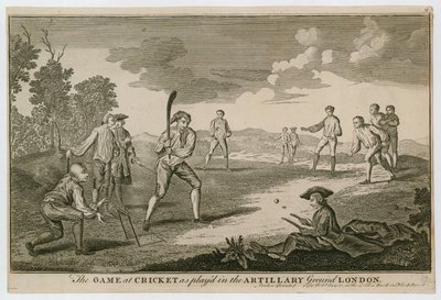 O jogo no Cricket como jogado no campo de artilharia, Finsbury de English School