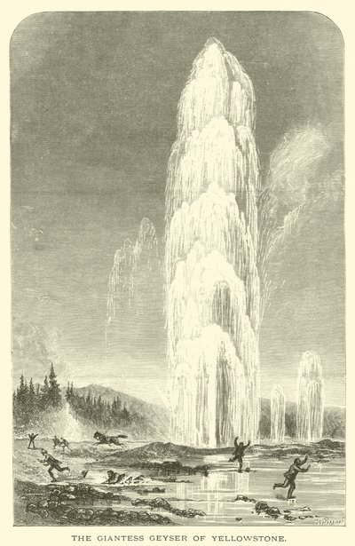 O gêiser gigante de Yellowstone (gravura) de English School