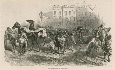 O mercado de cavalos em Smithfield de English School