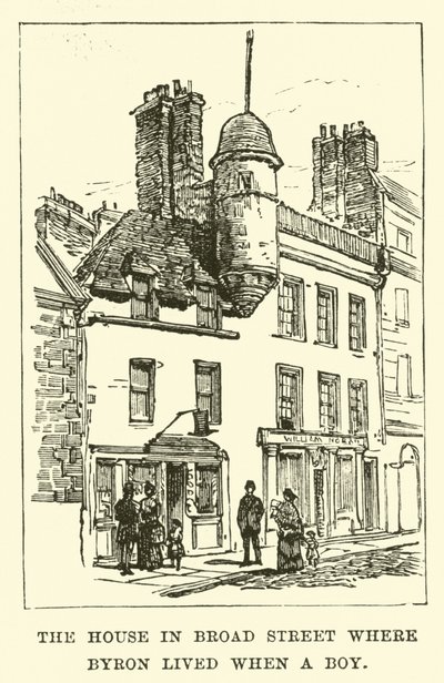 A casa em Broad Street, onde Byron viveu quando um menino de English School
