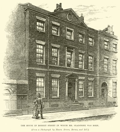 A casa na Rodney Street na qual o Sr. Gladstone nasceu de English School