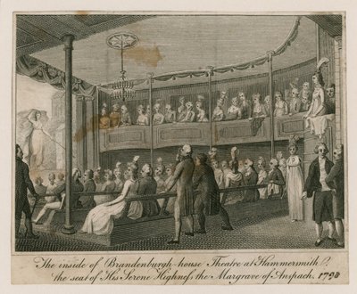 O interior do Brandenburgh House Theatre em Hammersmith de English School