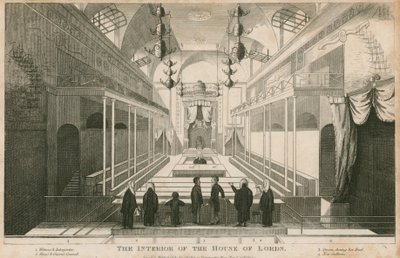 O interior da Câmara dos Lordes de English School
