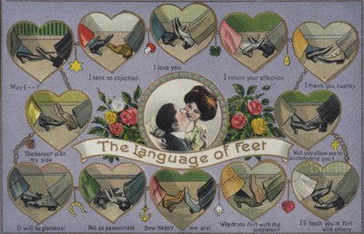 A linguagem dos pés, flertando ao brincar com os pés de English School