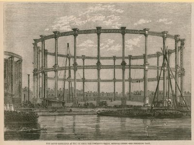 O grande gaseador da Imperial Gas Company trabalha em Bethnal Green, Londres de English School