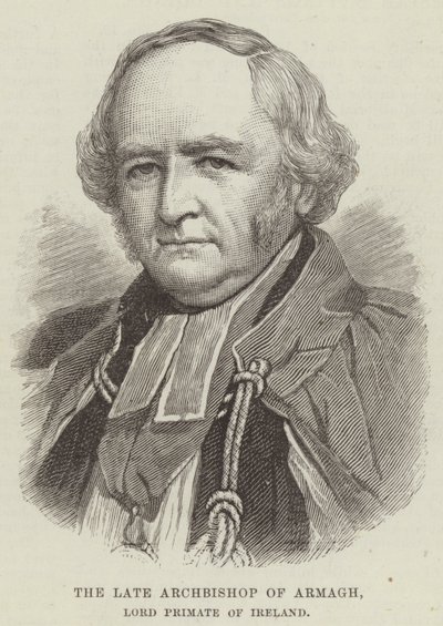 O falecido Arcebispo de Armagh, Lord Primate of Ireland (gravura) de English School