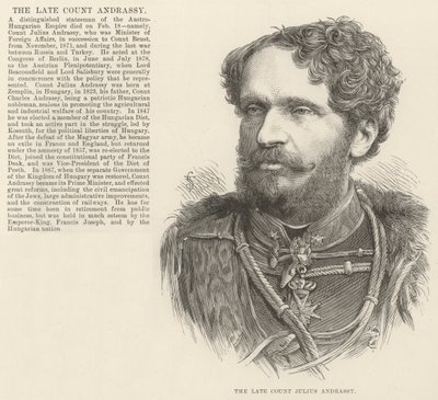 O falecido Conde Julius Andrassy (gravura) de English School