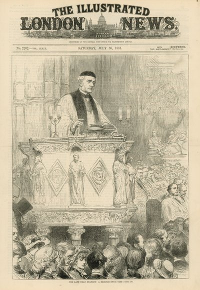 O falecido Dean Stanley na Abadia de Westminster de English School