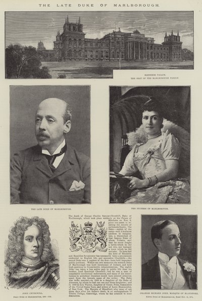 O falecido Duque de Marlborough (gravura) de English School