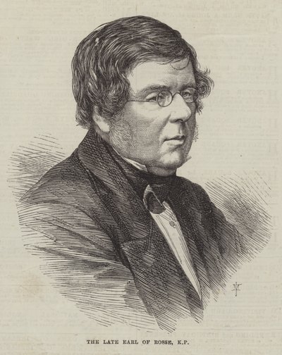 O falecido Conde de Rosse, KP (gravura) de English School