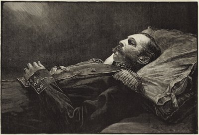 O falecido imperador Alexandre II da Rússia após a morte de English School