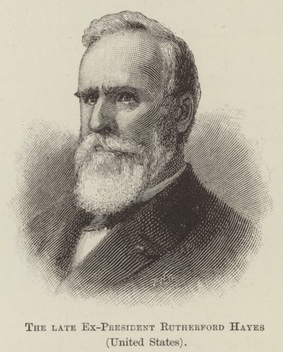 O falecido ex-presidente Rutherford Hayes, Estados Unidos (gravura) de English School