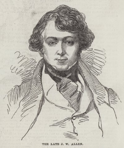 O falecido J W Allen (gravura) de English School
