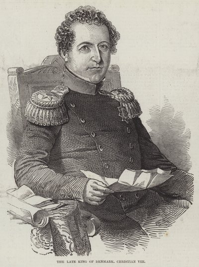 O falecido rei da Dinamarca, Christian VIII (gravura) de English School