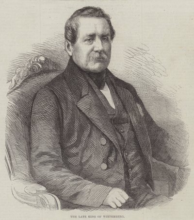 O falecido Rei de Wirtemberg (gravura) de English School