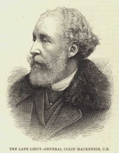 O falecido tenente-general Colin Mackenzie, CB (gravura) de English School