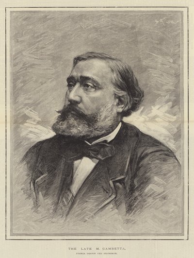 O falecido M Gambetta, orador francês e estadista (gravura) de English School