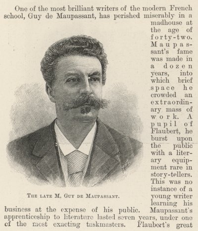 O falecido M Guy de Maupassant (gravura) de English School