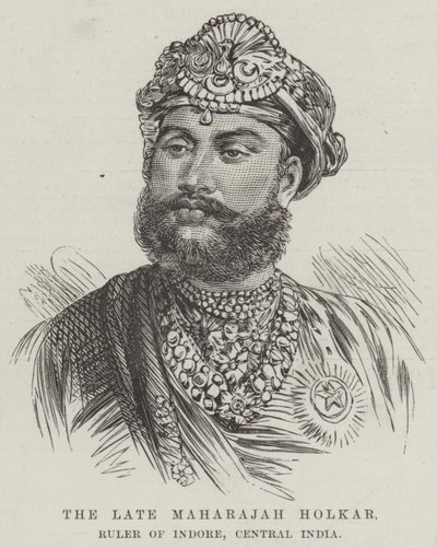 O falecido Maharajah Holkar, Governador de Indore, Índia Central (gravura) de English School