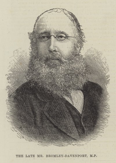 O falecido Sr. Bromley-Davenport, deputado (gravura) de English School