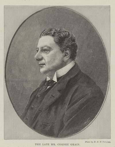 O falecido Sr. Corney Grain (gravura) de English School