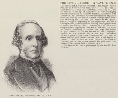 O falecido Sr. Frederick Tayler, RWS (gravura) de English School