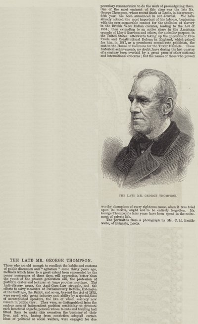 O falecido Sr. George Thompson (gravura) de English School