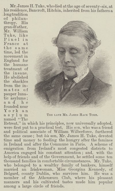 O falecido Sr. James Hack Tuke (gravura) de English School