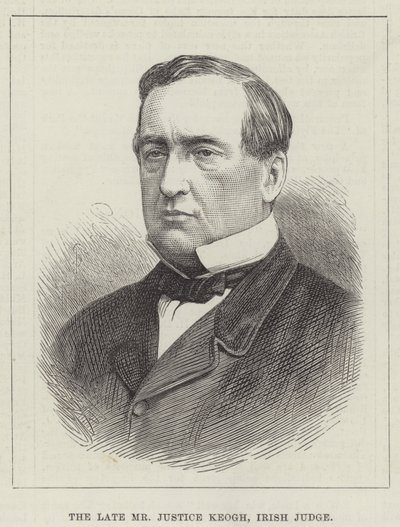 O falecido Sr. Juiz Keogh, juiz irlandês (gravura) de English School
