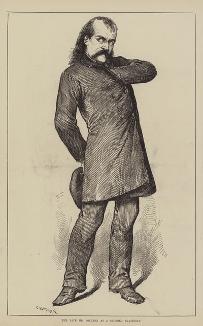 O falecido Sr. Sothern como um Tragediano Esmagado (gravura) de English School