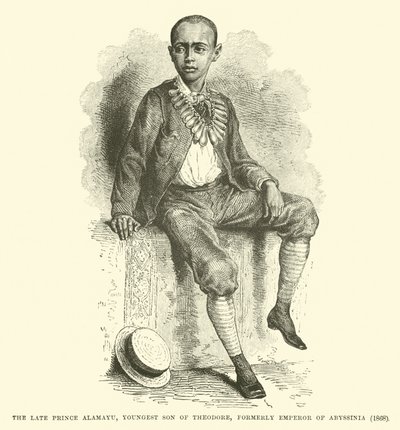 O falecido príncipe Alamayu, filho mais novo de Theodore, ex-imperador da Abissínia, 1868 de English School