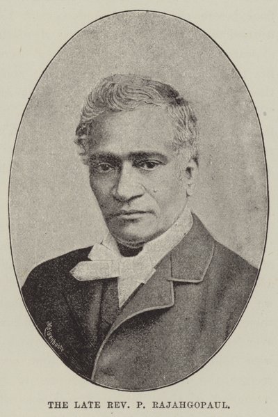 O falecido Reverendo P Rajahgopaul (gravura) de English School