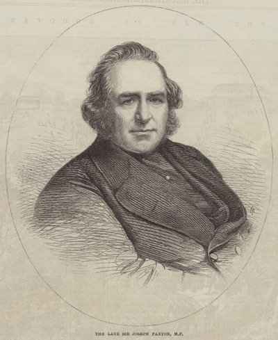 O falecido Sir Joseph Paxton, deputado (gravura) de English School