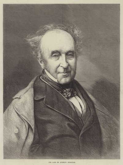 O falecido Sir Roderick Murchison (gravura) de English School