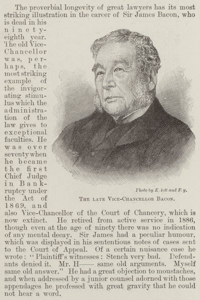 O falecido Vice-Chanceler Bacon (gravura) de English School
