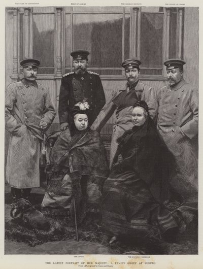 O último retrato de Sua Majestade, um grupo familiar em Coburg de English School