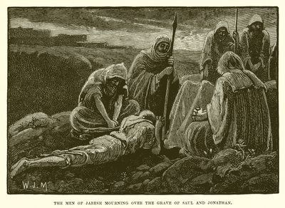 Os homens de Jabes lamentando a sepultura de Saul e Jônatas de English School