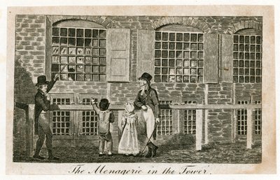 O zoológico na Torre de Londres, cerca de 1820 de English School