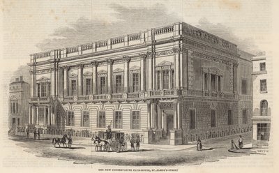 O novo conservador Club House, St. Jamess Street, Londres de English School